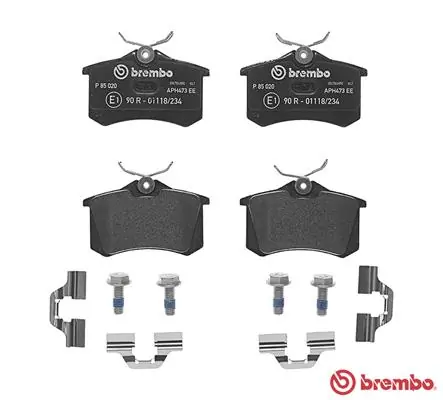 P85020 Brembo Okładziny (klocki) do hamulców tarczowych tylne