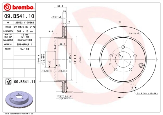 09B54111 Brembo
