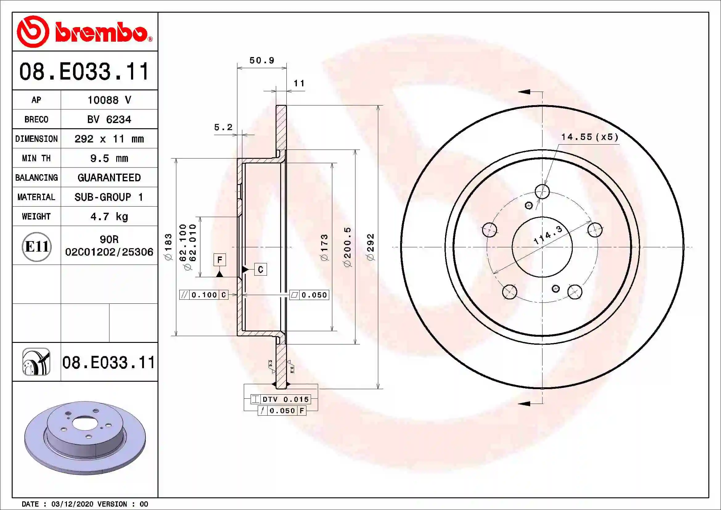 08E03311 Brembo