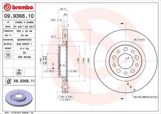 09936611 Brembo