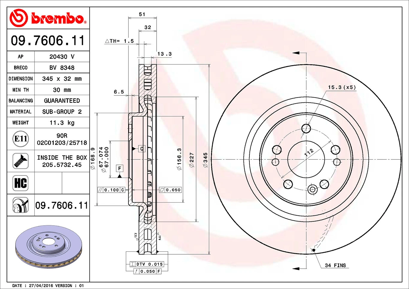 09760611 Brembo