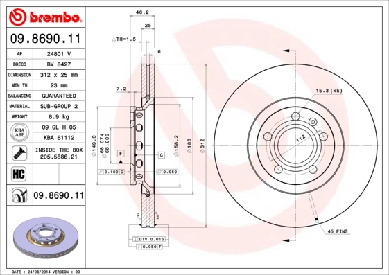 09869011 Brembo