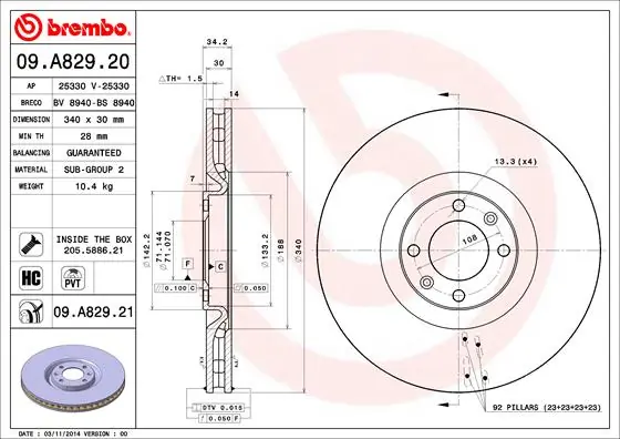09A82921 Brembo