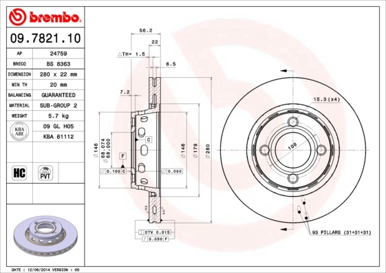 09782110 Brembo