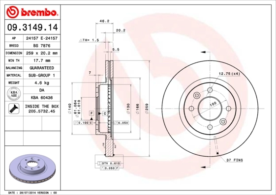 09314914 Brembo