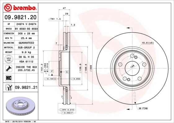 09982121 Brembo