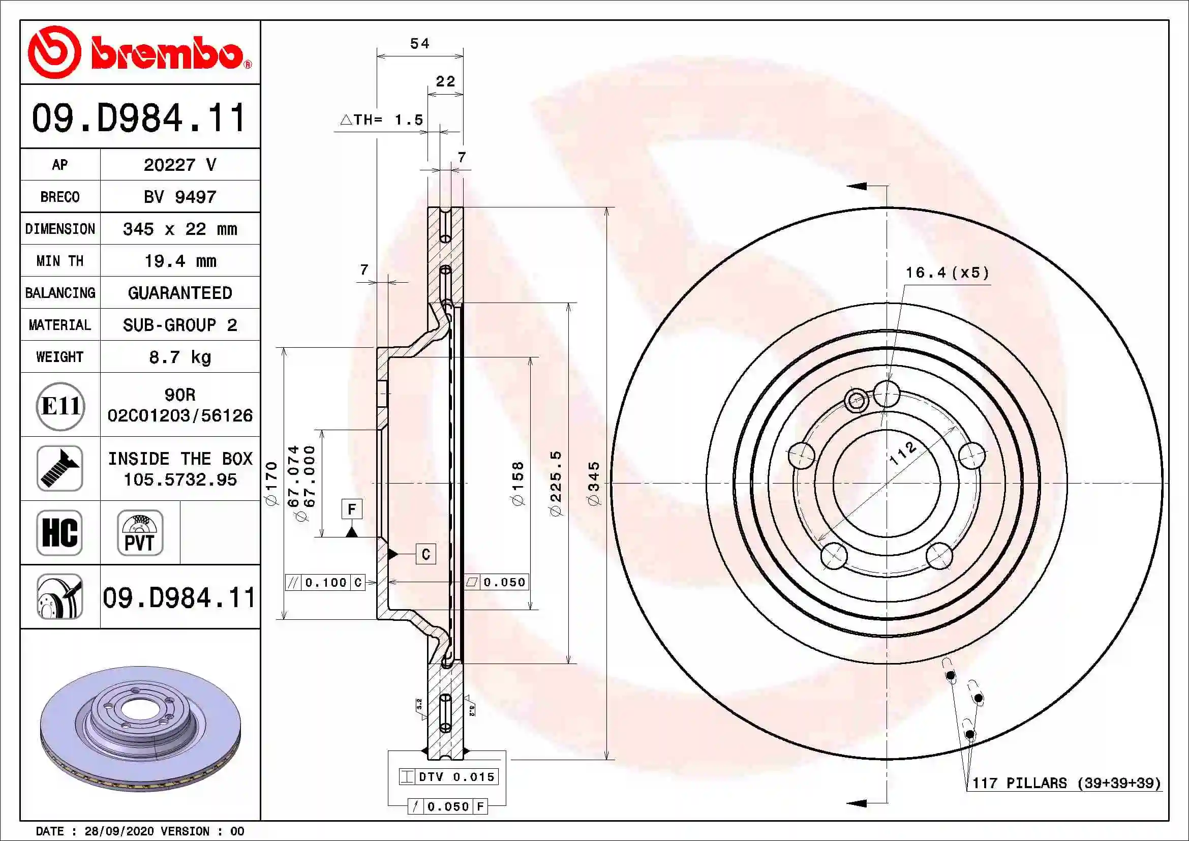 09D98411 Brembo