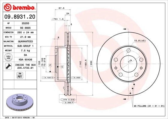09893121 Brembo