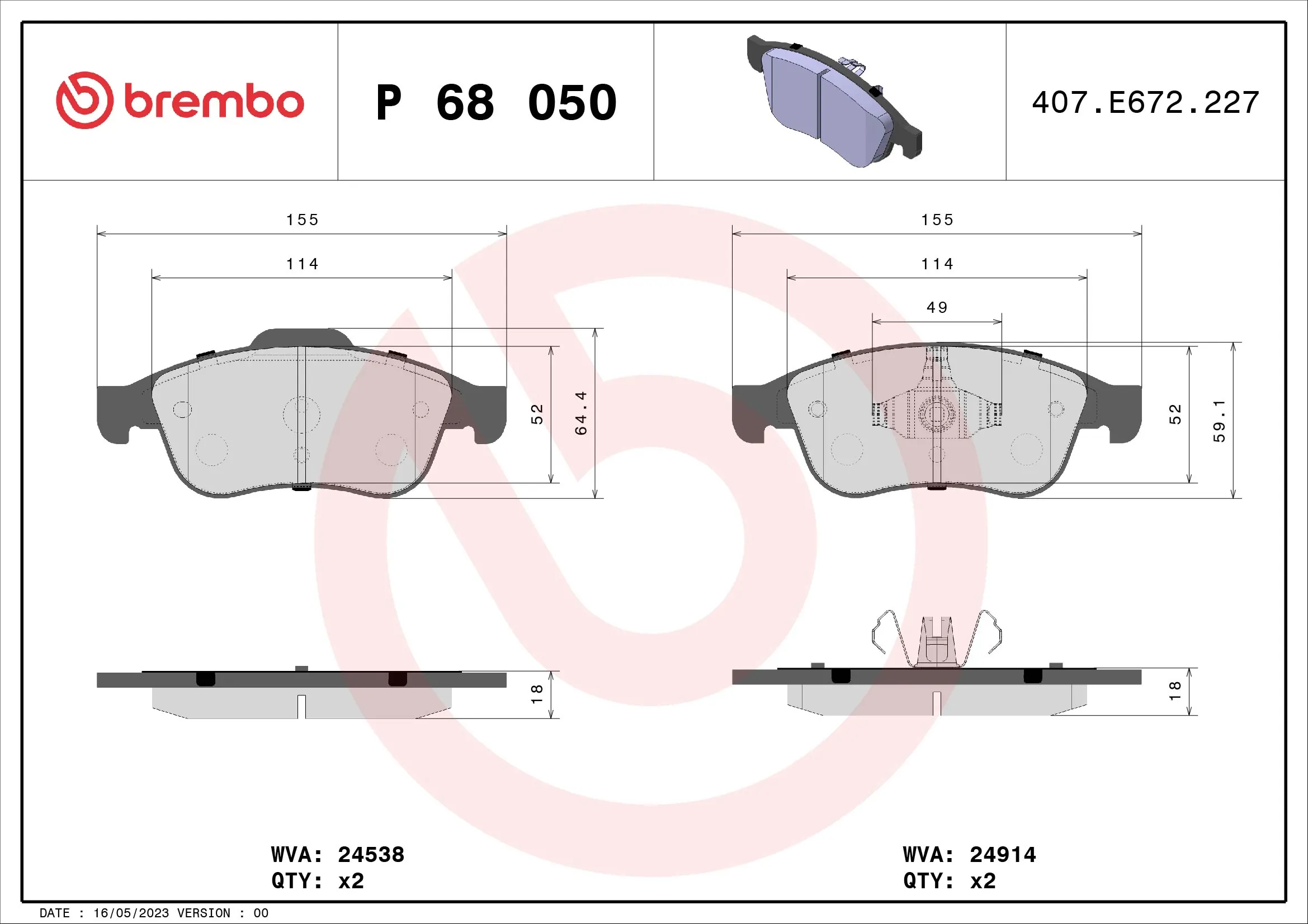 P68050X Brembo