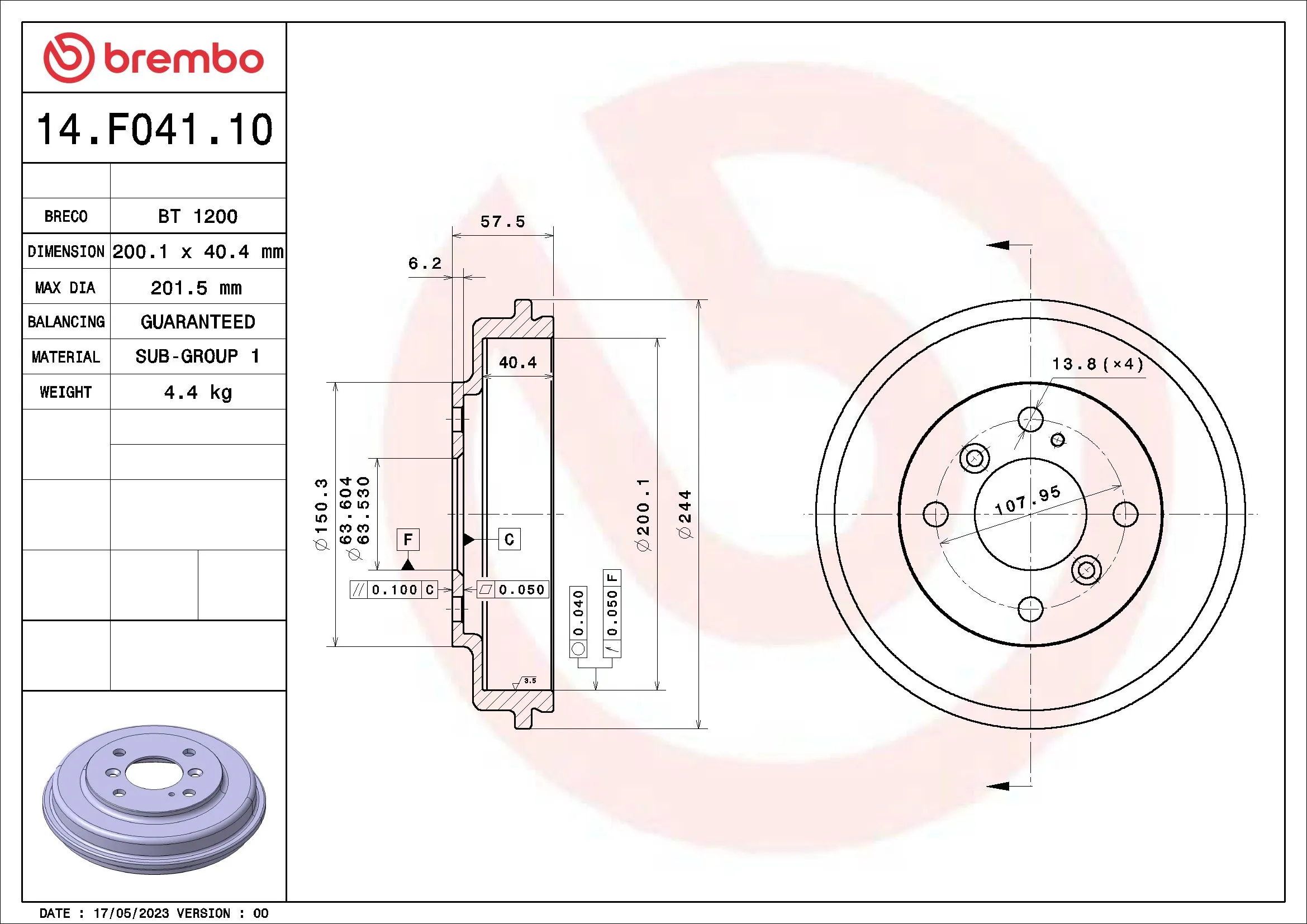 14F04110 Brembo