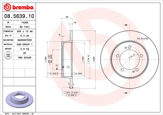 Tarcza hamulcowa tylna Mitsubishi Eclipse 1 D22A, D27A