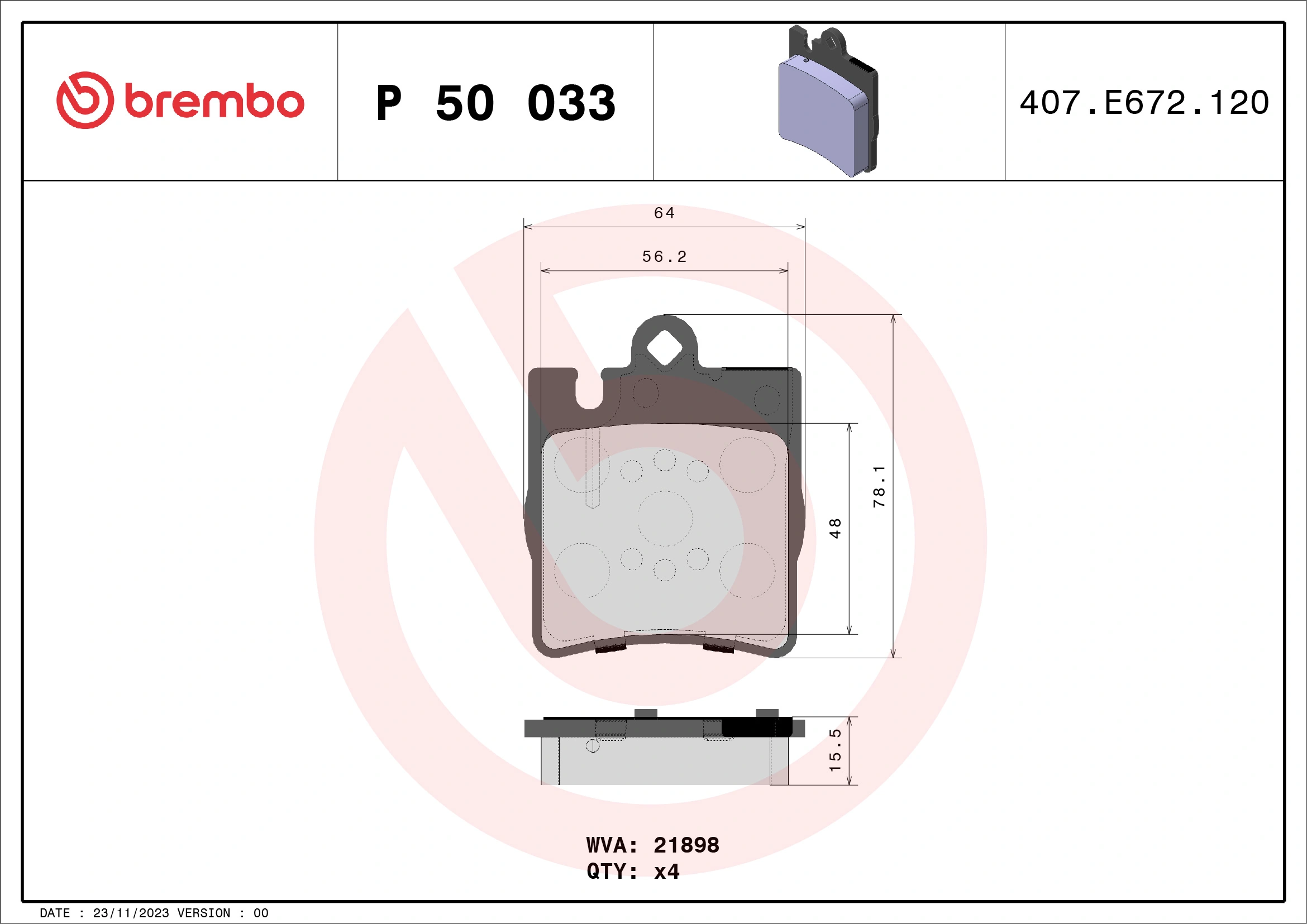 P50033X Brembo