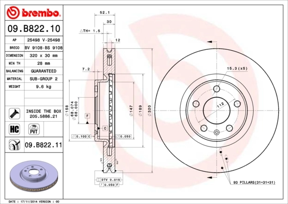 09B82211 Brembo