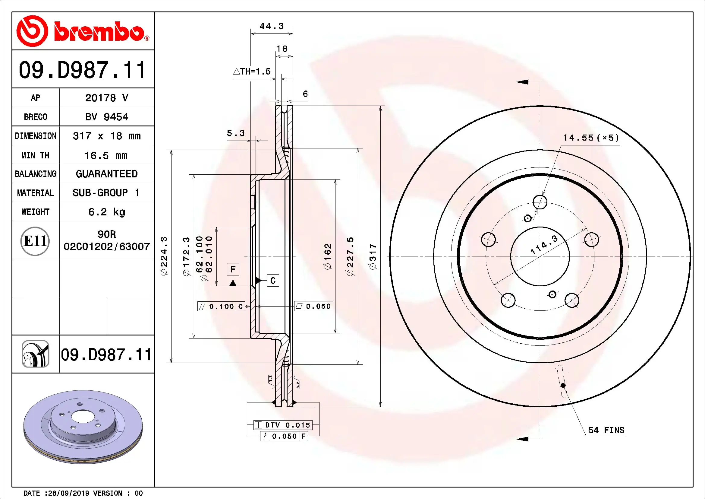 09D98711 Brembo