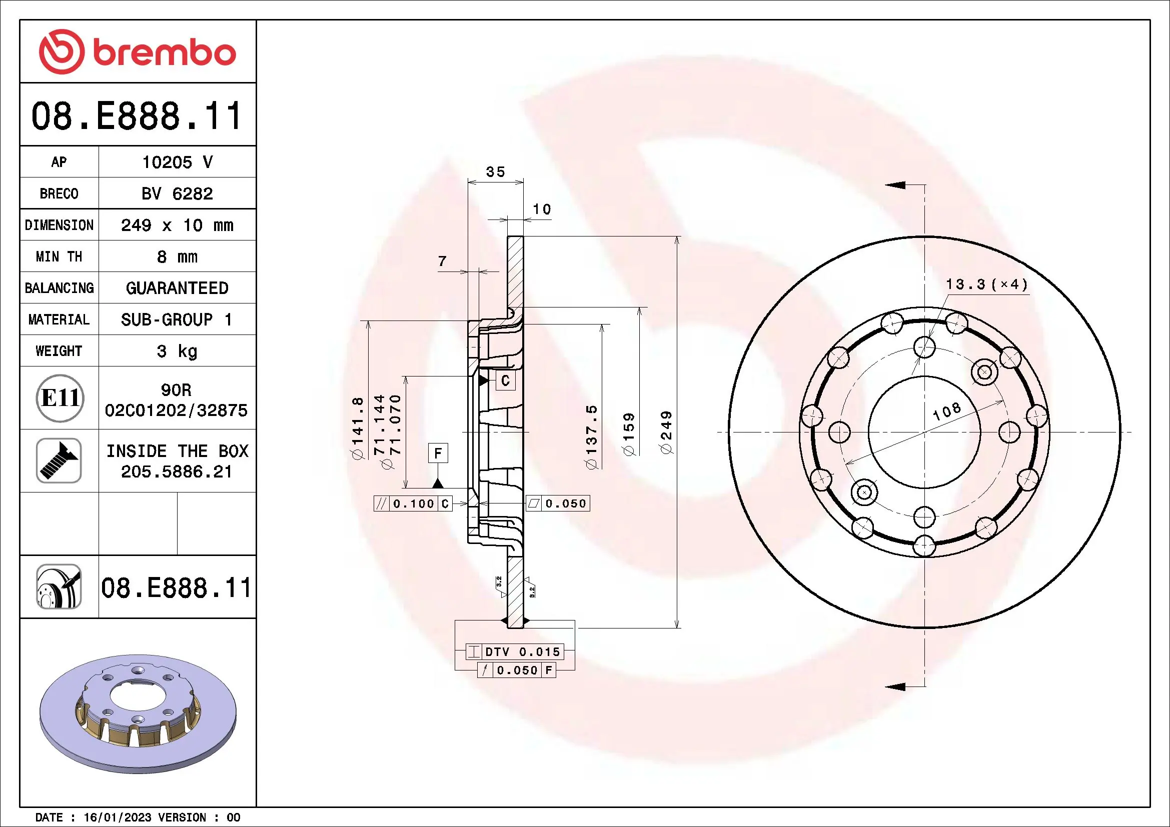 08E88811 Brembo