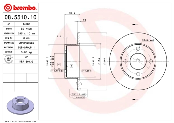 08551010 Brembo