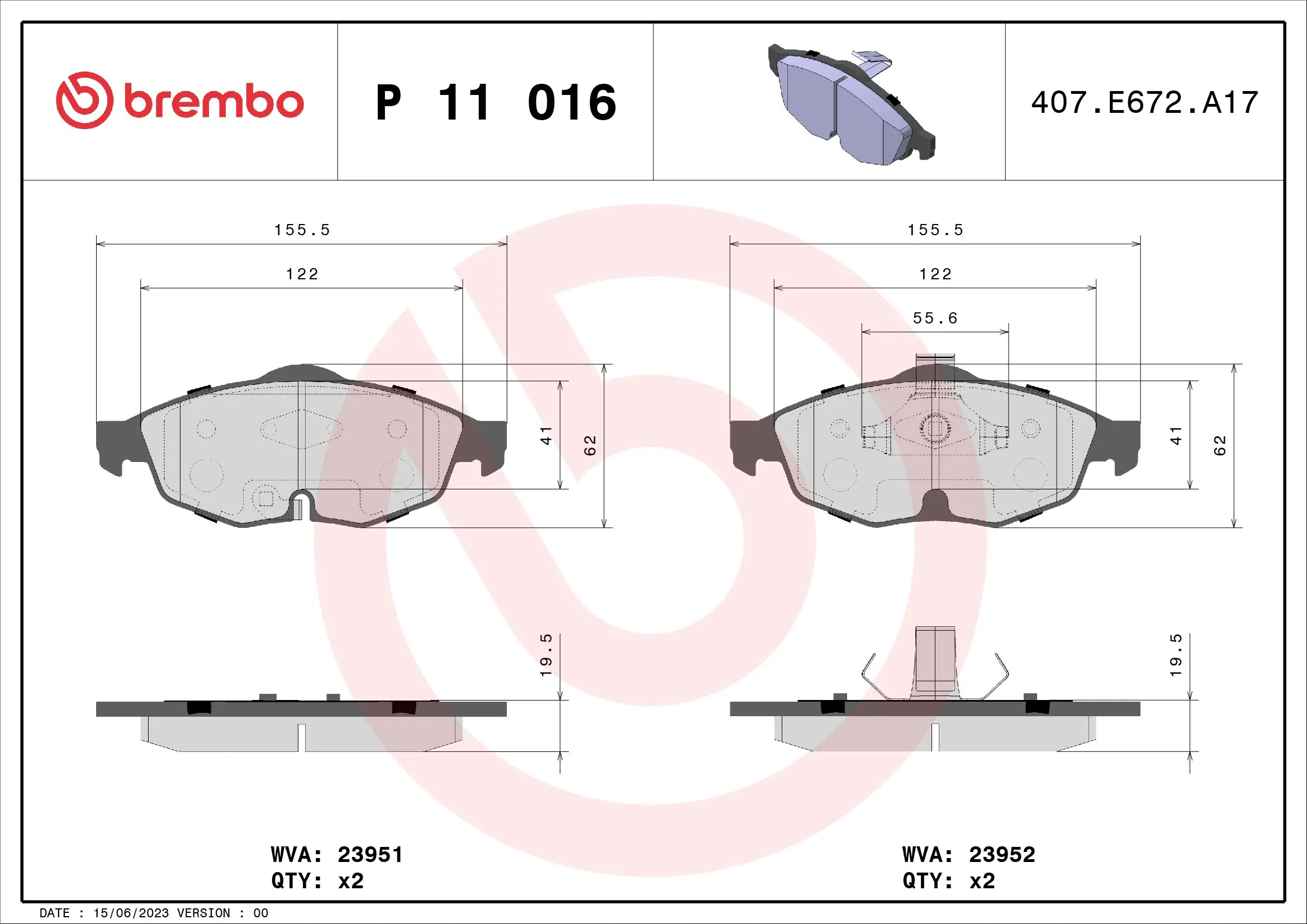 P11016 Brembo