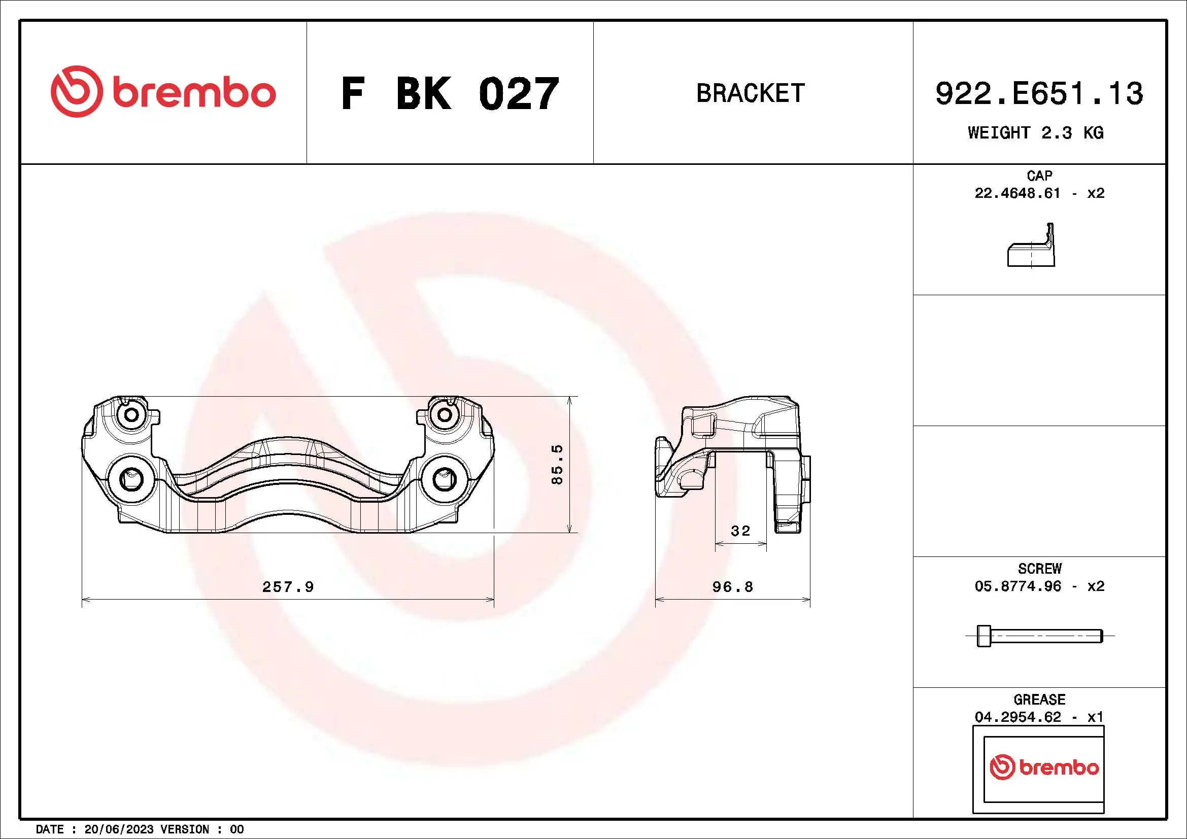 Jarzmo zacisku hamulcowego przedniego Volkswagen Crafter 30-50 awangarda (2E, 2EA, 2EB, 2ED, 2EH, 2EX) (2006 - 2016) cena, od 104,90 USD