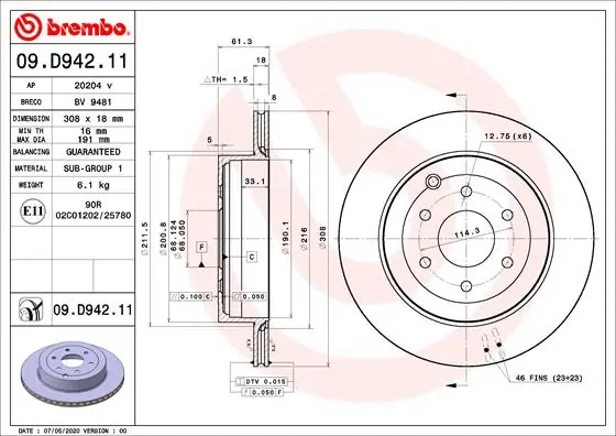 09D94211 Brembo