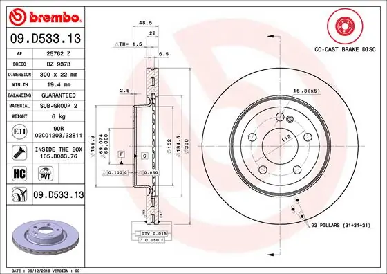 09D53313 Brembo