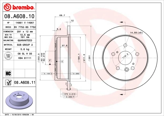 08A60811 Brembo