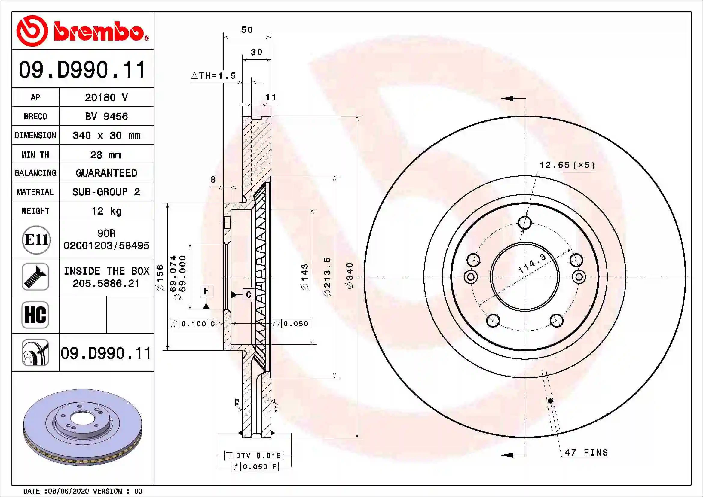 09D99011 Brembo