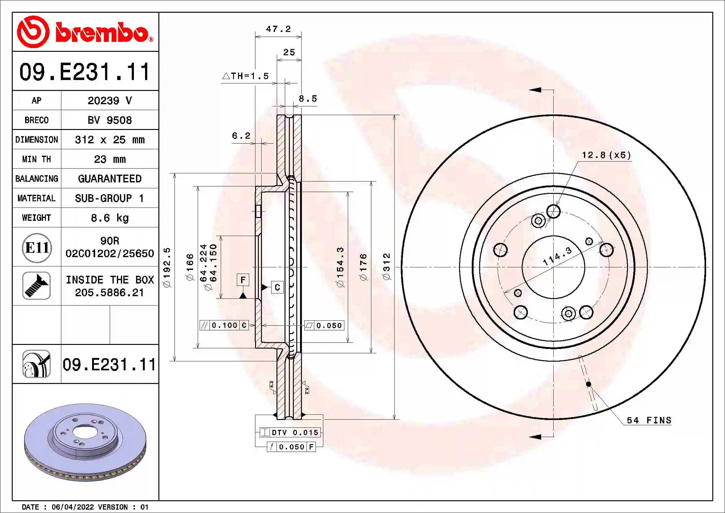 09E23111 Brembo