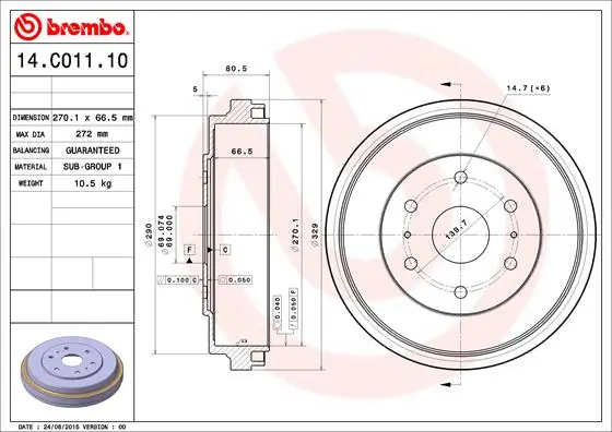 Do koszyka 4243126181 Toyota Bęben hamulcowy tylny