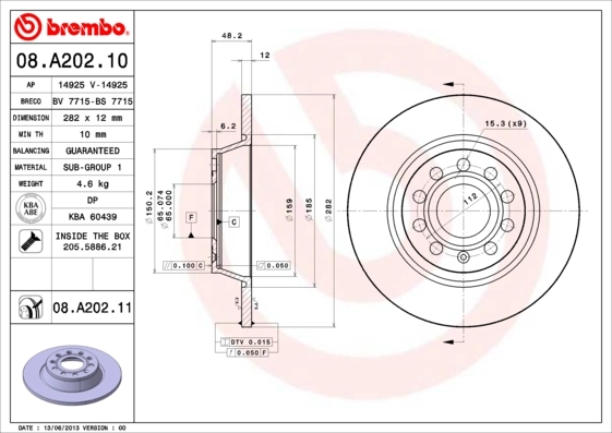 08A20211 Brembo