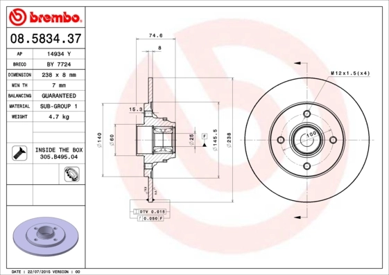 08583437 Brembo