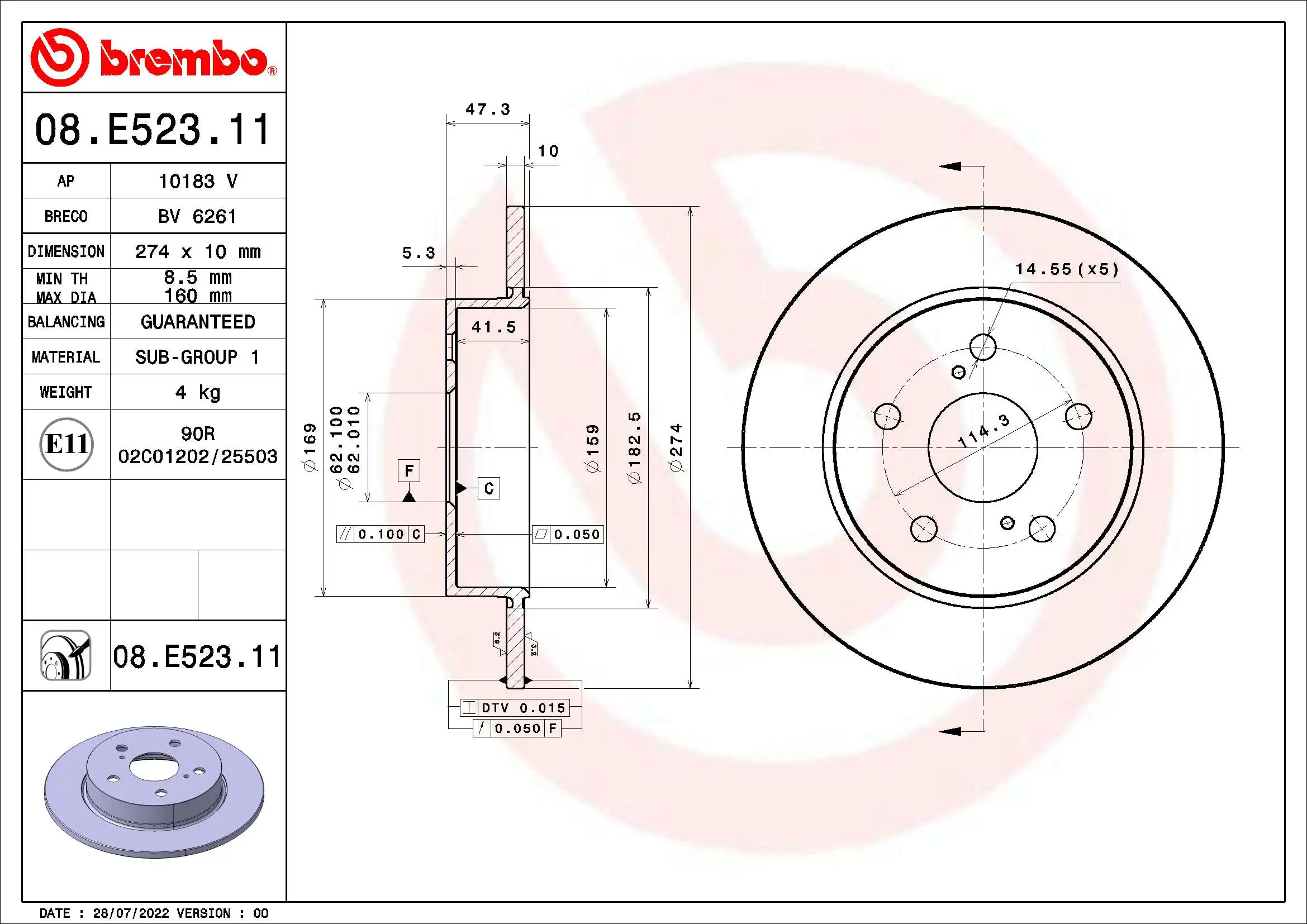 08E52311 Brembo