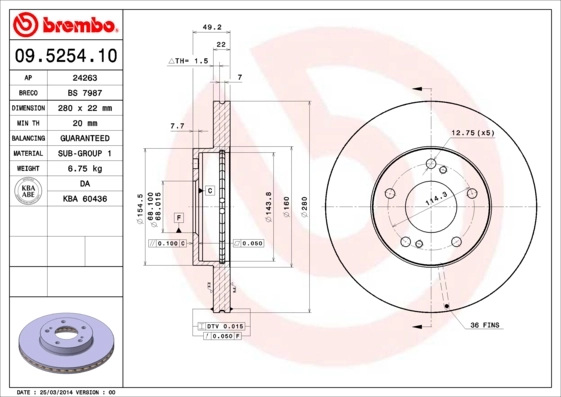 Tarcza hamulcowa przednia do Nissan Maxima  J30