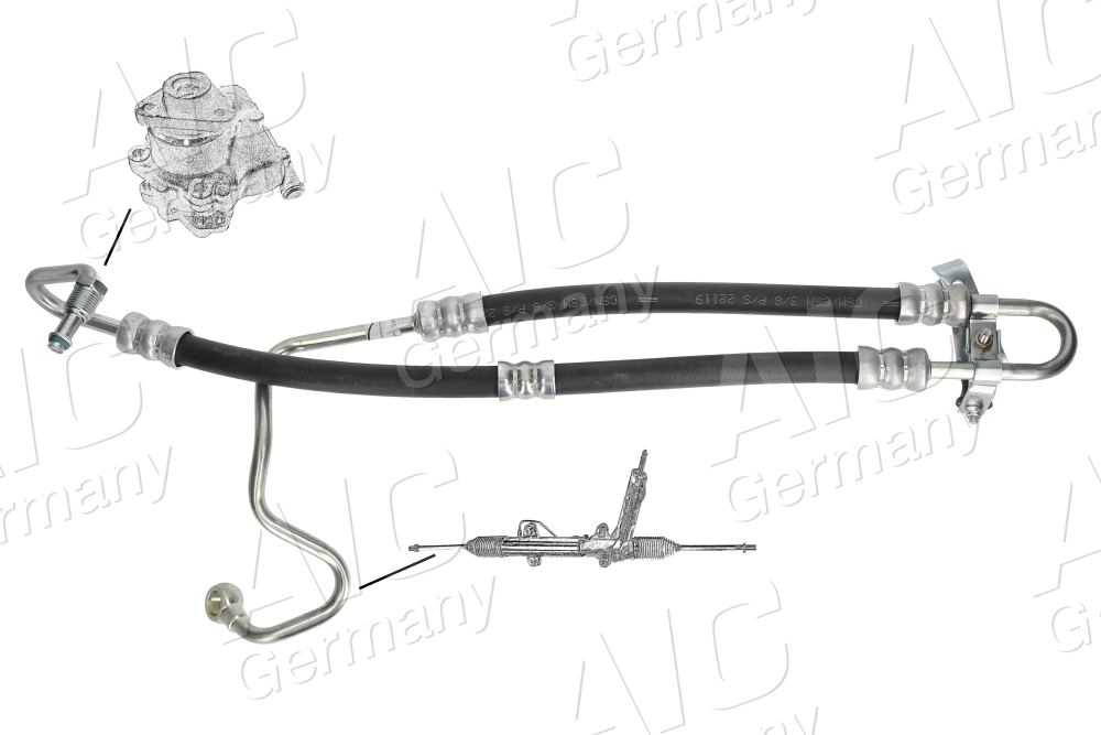 Przewód hydraulicznego układu wspomagania wysokiego ciśnienia, od pompy do maglownicy (mechanizmu) BMW 3 E46