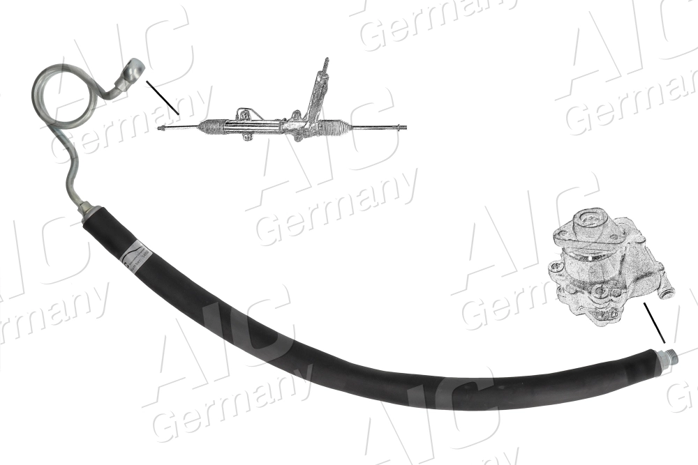 Do koszyka Przewód hydraulicznego układu wspomagania wysokiego ciśnienia, od pompy do maglownicy (mechanizmu) Audi A6 C4 4A5