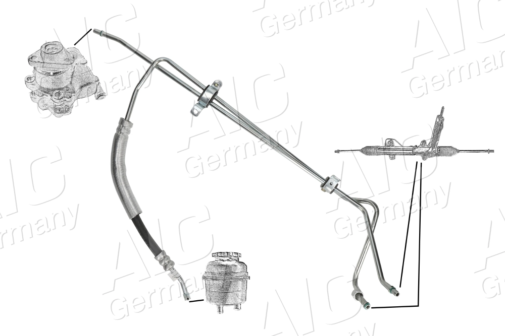 Przewód hydraulicznego układu wspomagania wysokiego ciśnienia, od pompy do maglownicy (mechanizmu) do Ford Ka  RBT