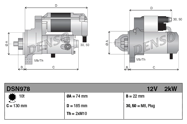 Rozrusznik Denso DSN978 cena, od 167,25 USD