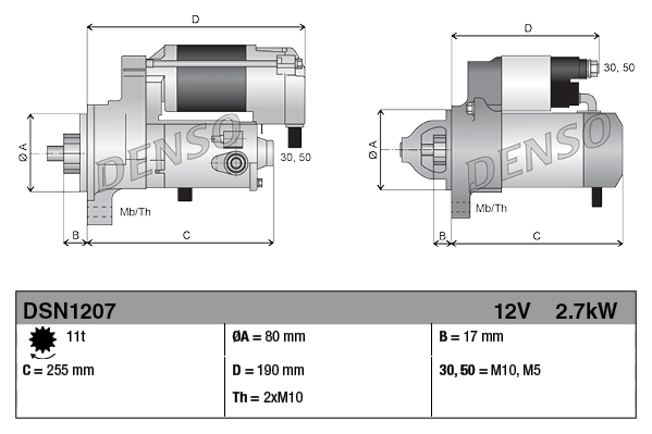 Rozrusznik Denso DSN1207 cena, od 146,42 USD