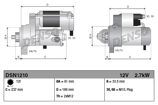 Rozrusznik Denso DSN1210 cena, od 276,39 USD