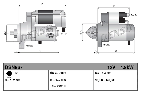 Rozrusznik Denso DSN967 cena, od 143,75 USD