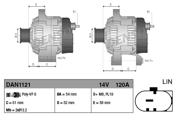 Alternator do Alfa Romeo Giulietta  940