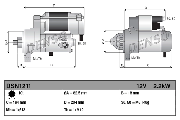 Rozrusznik Denso DSN1211 cena, od 125,99 USD