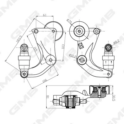 Napinacz paska napędowego F561822 Honda
