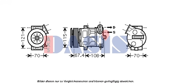 Sprężarka klimatyzacji SD6V121461F Fiat/Alfa/Lancia