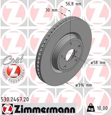  Tarcza hamulcowa przednia Subaru Outback 5