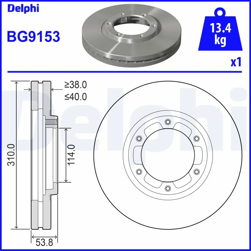 Tarcza hamulcowa przednia do Mitsubishi Canter FE5, FE6
