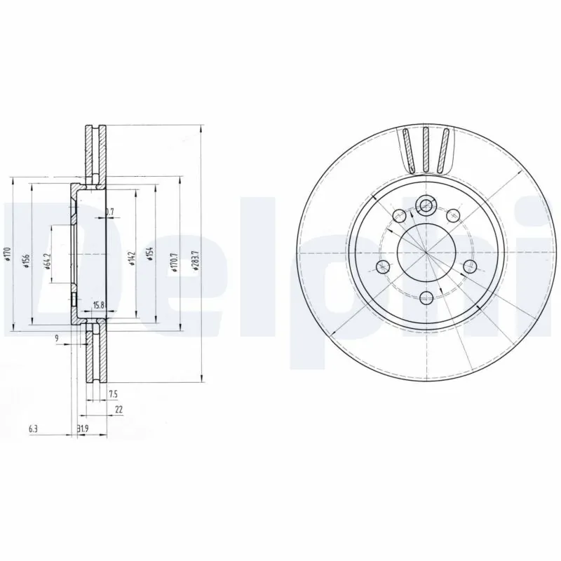 Do koszyka Tarcza hamulcowa przednia Rover 75  RJ