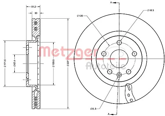 Tarcza hamulcowa przednia 13579153 General Motors