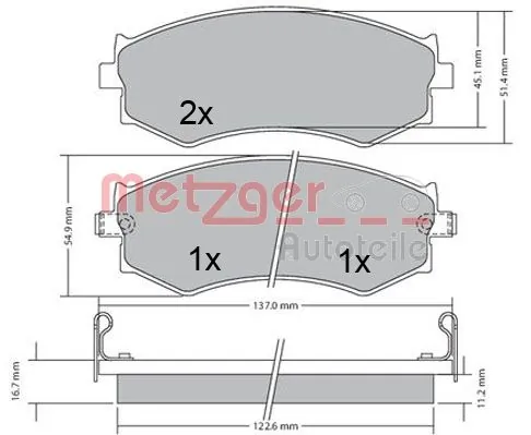 Klocki hamulcowe przednie tarczowe Iveco 1906297 cena, od 40,96 USD