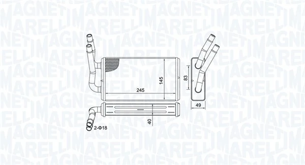 Chłodnica nagrzewnicy (ogrzewacza) BR450 Magneti Marelli