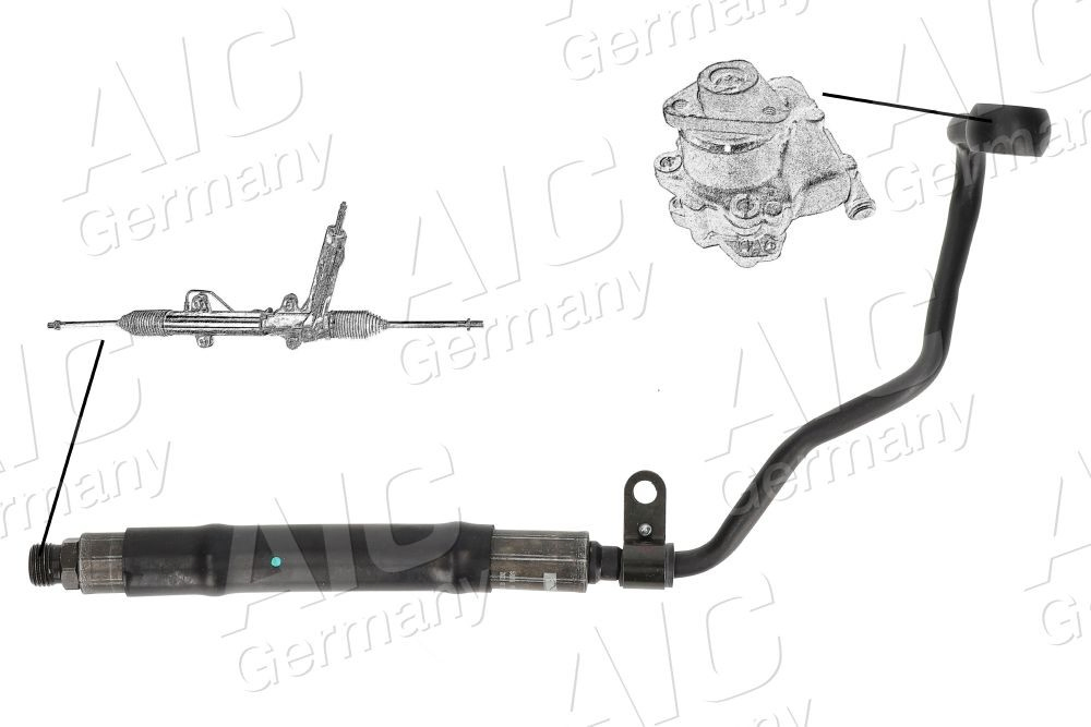 Do koszyka Przewód hydraulicznego układu wspomagania wysokiego ciśnienia, od pompy do maglownicy (mechanizmu) Skoda SuperB I 3U4